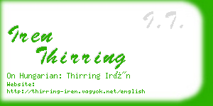 iren thirring business card